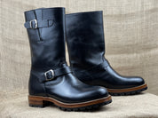 Rider Boots for Men, Handmade Mens Black Biker Leather Boot Motorcycle Boot