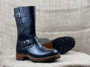 Rider Boots for Men, Handmade Mens Black Biker Leather Boot Motorcycle Boot