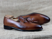 Handcrafted Men's Chaplin Tassel Loafer in Rich Brown