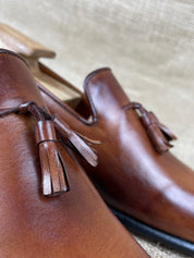 Handcrafted Men's Chaplin Tassel Loafer in Rich Brown
