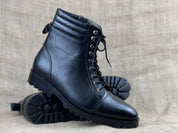 Punk Black Handmade Napoleon Boots, Mens Combat Boot