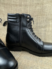 Punk Black Handmade Napoleon Boots, Mens Combat Boot