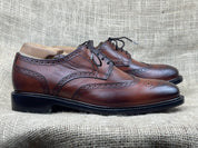 Handmade Men's Black Leather Wingtip Oxfords