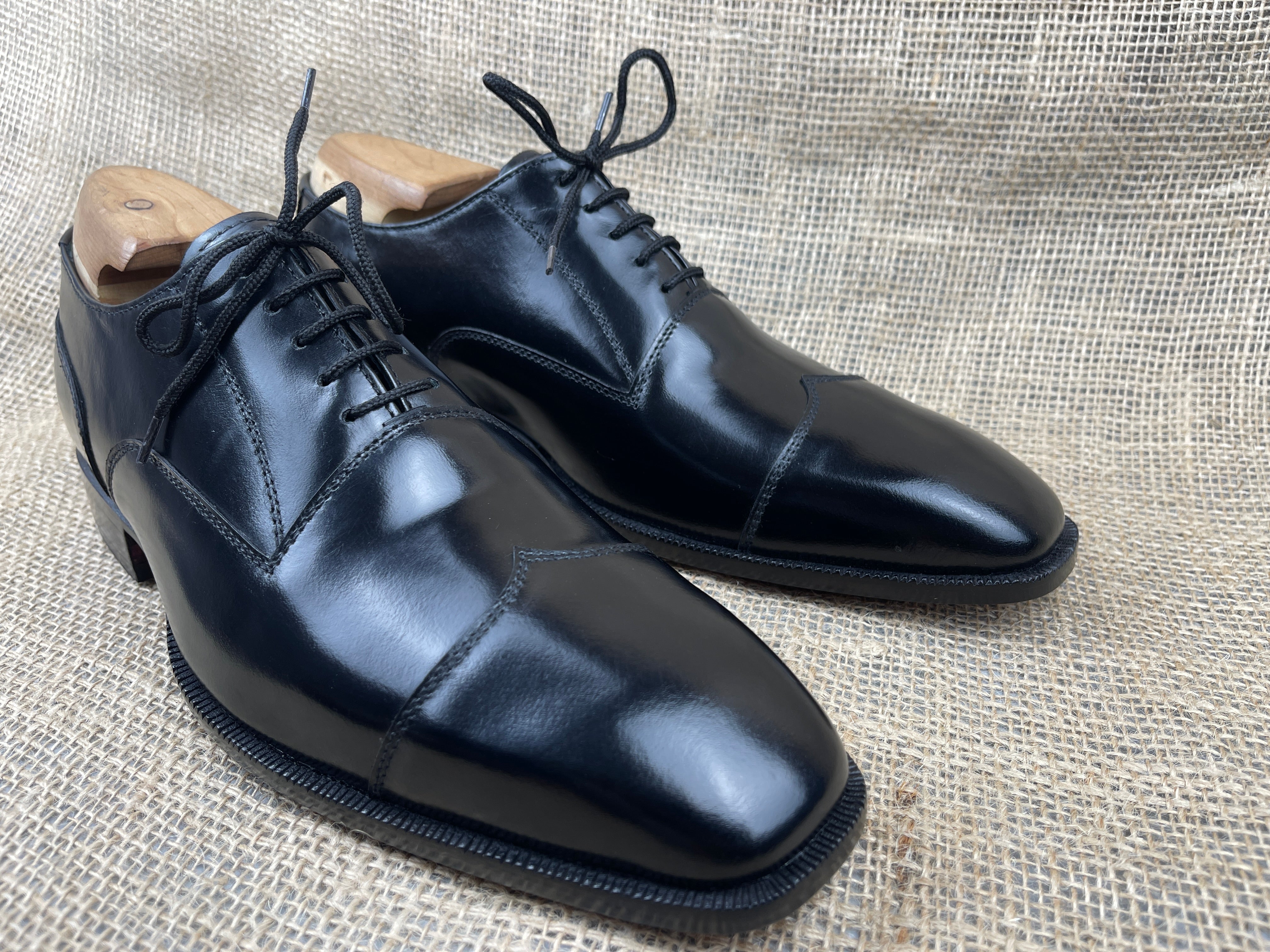 Handmade Mens Black Formal Shoes, Men Black Tuxedo Leather Shoes, Shoes