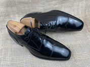 Handmade Mens Black Formal Shoes, Men Black Tuxedo Leather Shoes, Shoes
