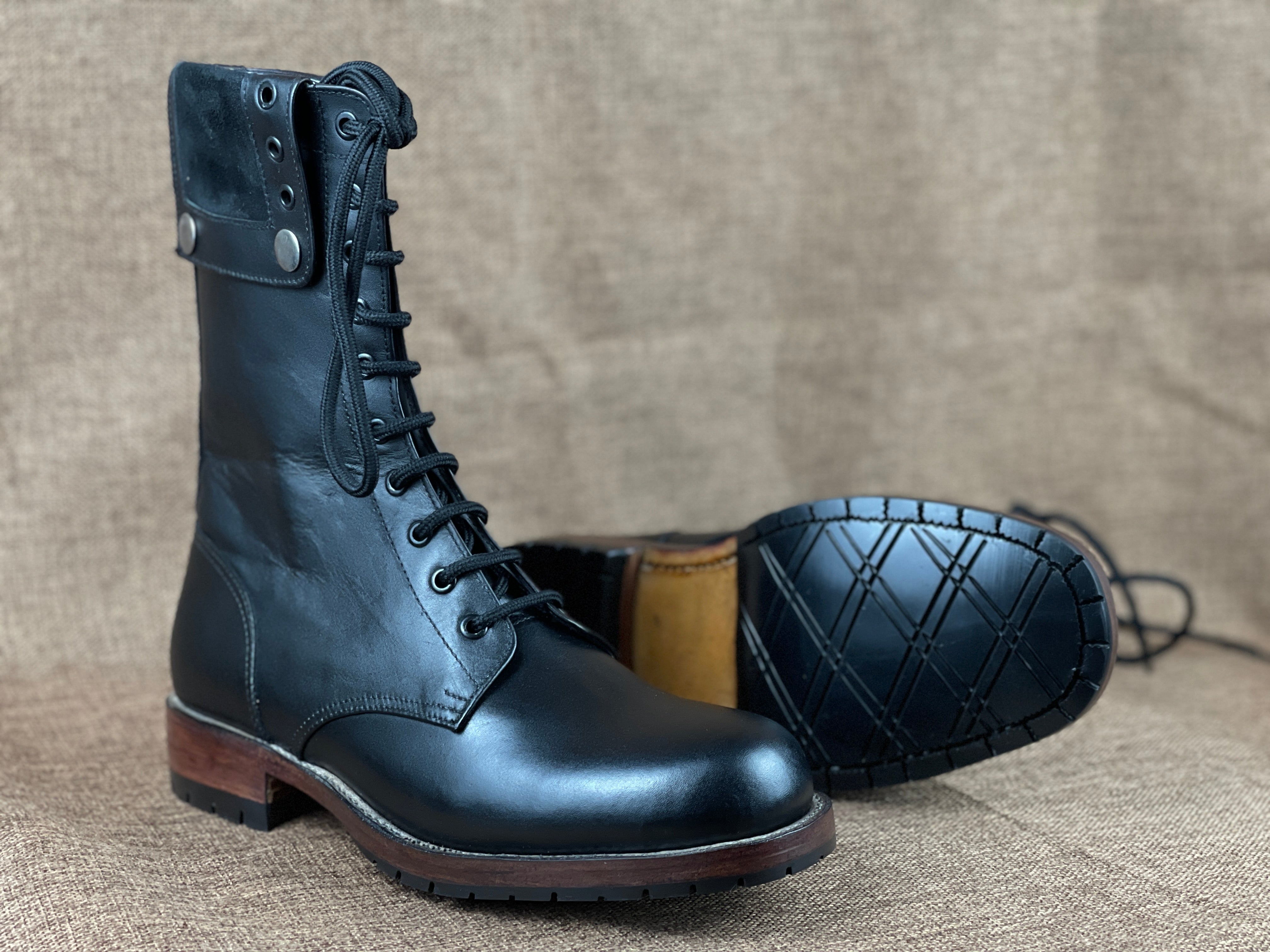 Handcrafted Men's Punk Style Combat Boots