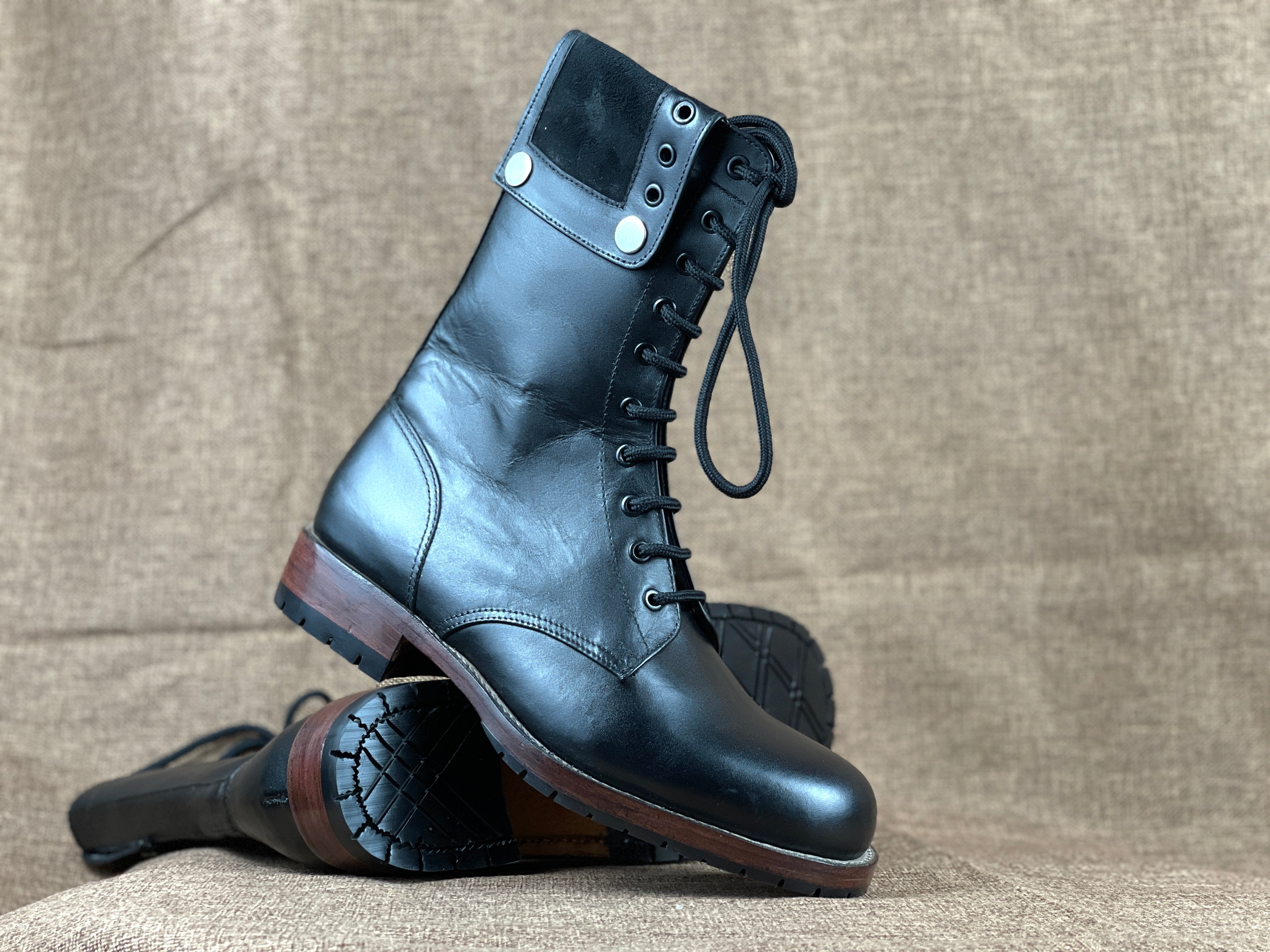 Handcrafted Men's Punk Style Combat Boots