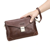 Men's Anti-Theft Leather Clutch Bag - Genuine Versatile Messenger Bag