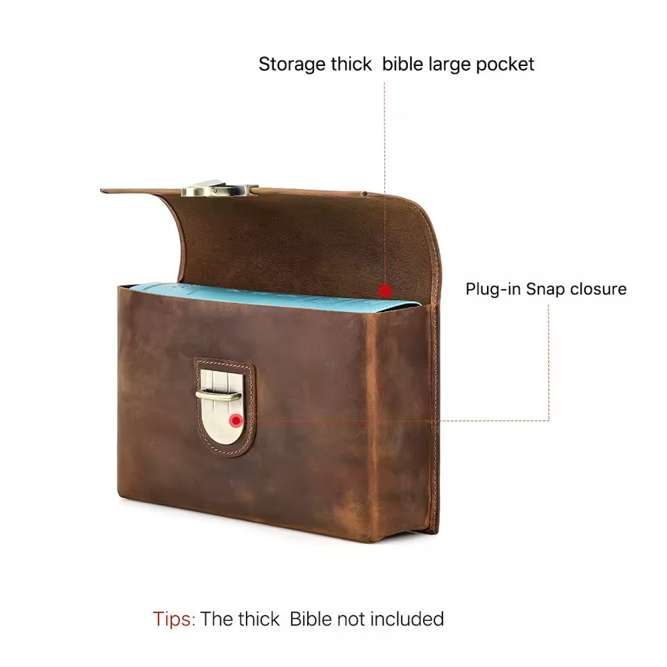 Premium Leather Bible Bag, Durable Sleeve Style, Elegant Gift Option