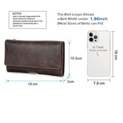 Minimalist Men's Leather Horizontal Phone Bag, Distressed Phone Case for 6.7" Smartphones