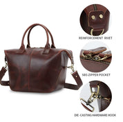 Women's Brown Leather Duffel Bag — Oliver