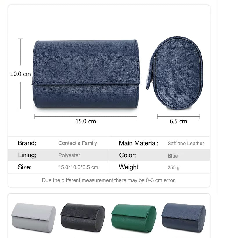 Green Pebbled Leather Watch Roll — Billington