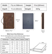 Leather Book Cover with Handle & Pockets