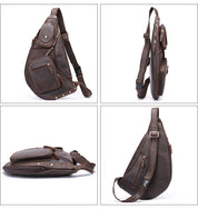 Men's Brown Leather Sling Bag — Brindley