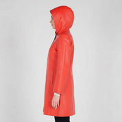 Women's Handmade Hooded A-line Leather Coat