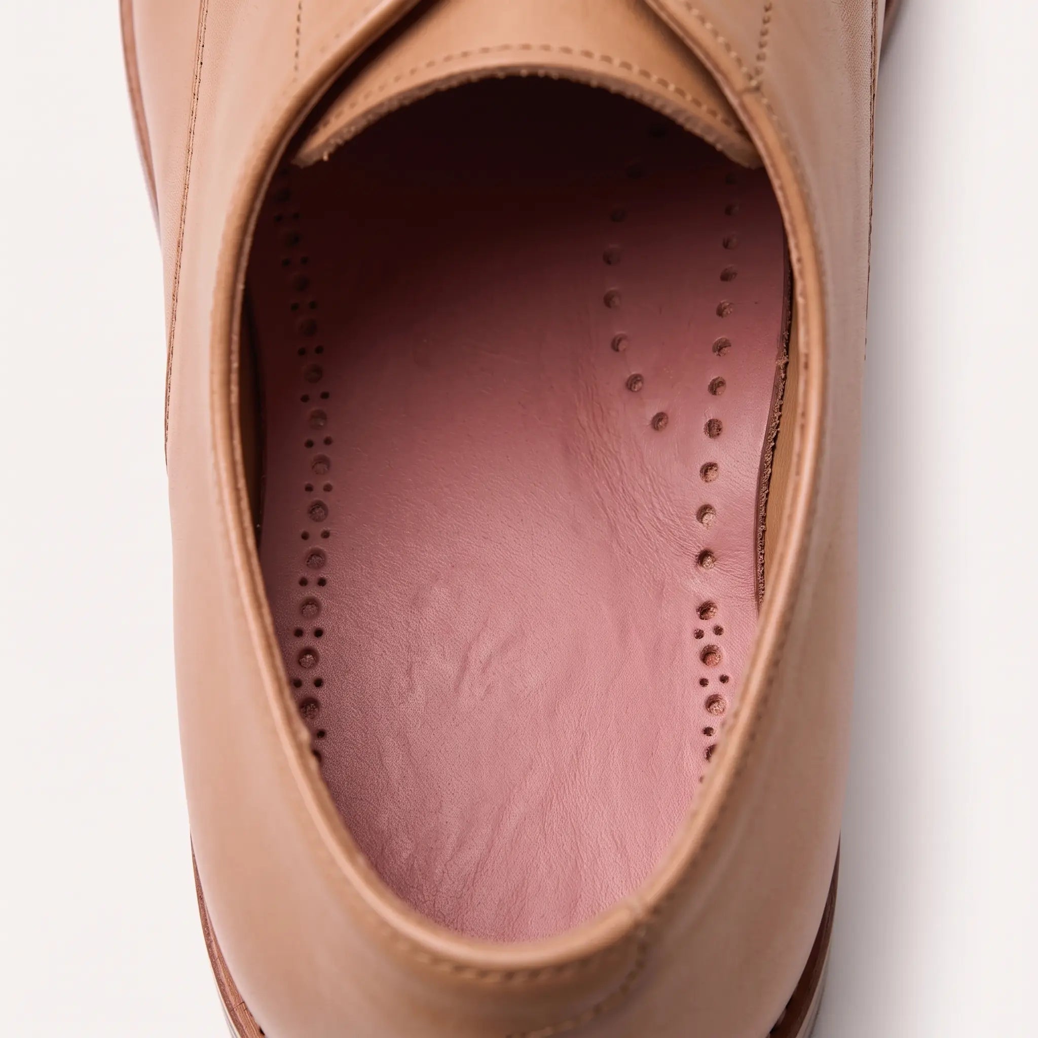 Rose Pink Wingtip Brogue Full-Grain Leather Insoles — Bassett