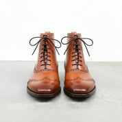 Handmade Men's Wing Tip Lace Up Ankle Dress Boots, Men Leather Ankle Boot