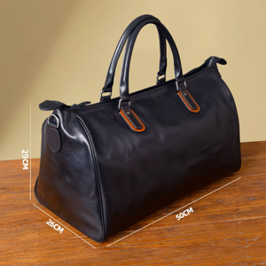 Men's Luxury Weekender Leather Luggage Duffel Travel Bag