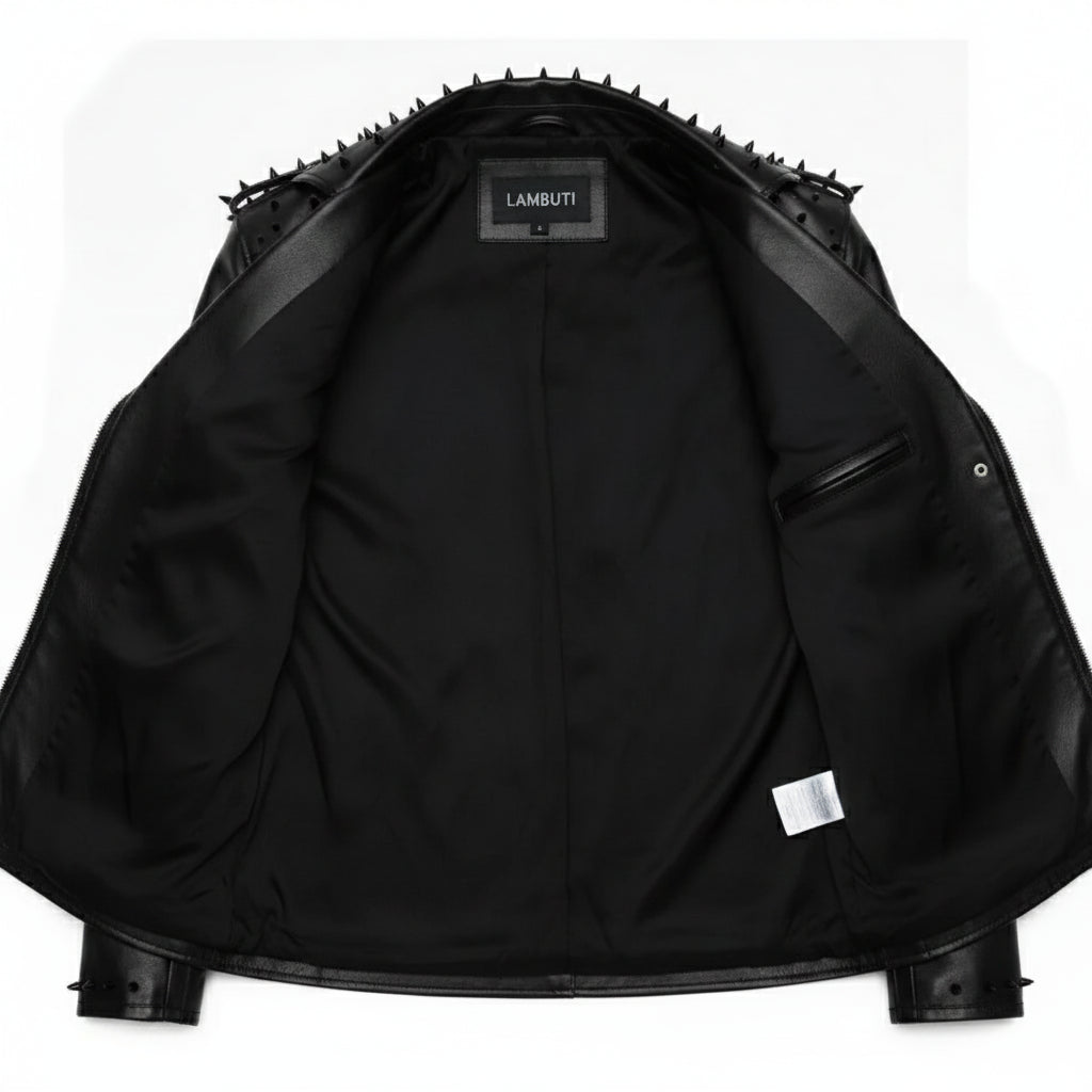 Men's Black Leather Biker Jacket