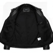 Men's Black Leather Biker Jacket