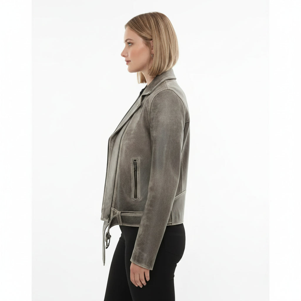 Women's Handmade Moto Leather Jacket