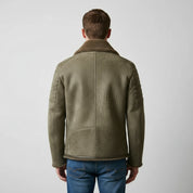 Men's Handmade Shearling Moto Jacket