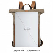Vintage Waterproof 15 Inch Laptop Leather Accents Backpack