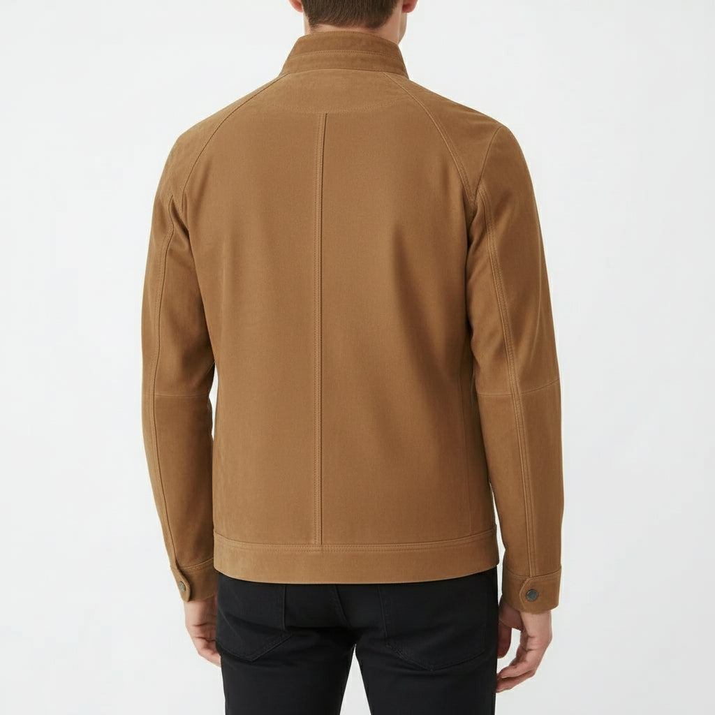 Men's Handmade Racer Suede Jacket