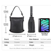 Mini Leather Bucket Bag for Women- Full Grain Handbag & Purse