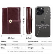 Genuine Leather Zipper Coin Pocket Trifold Wallet