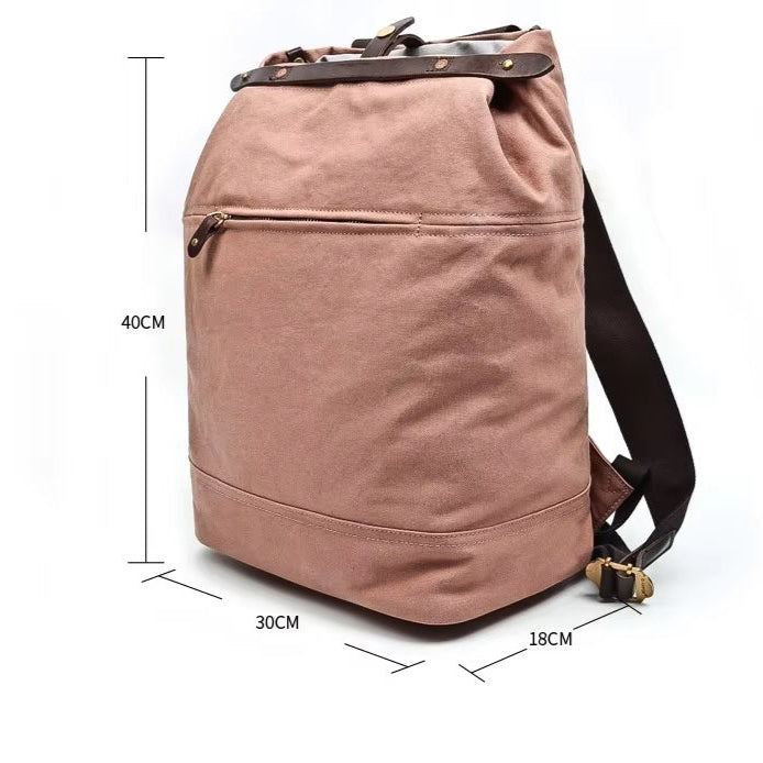 Women's Canvas and Leather Backpack