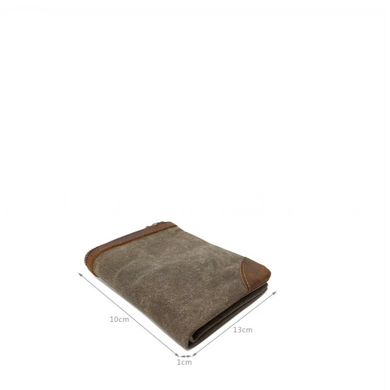 Handmade Premium Zipper Canvas Men’s Wallet with Coin Pouch