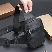Full-Grain Leather Messenger Waist Bag, Mini Shoulder Bag