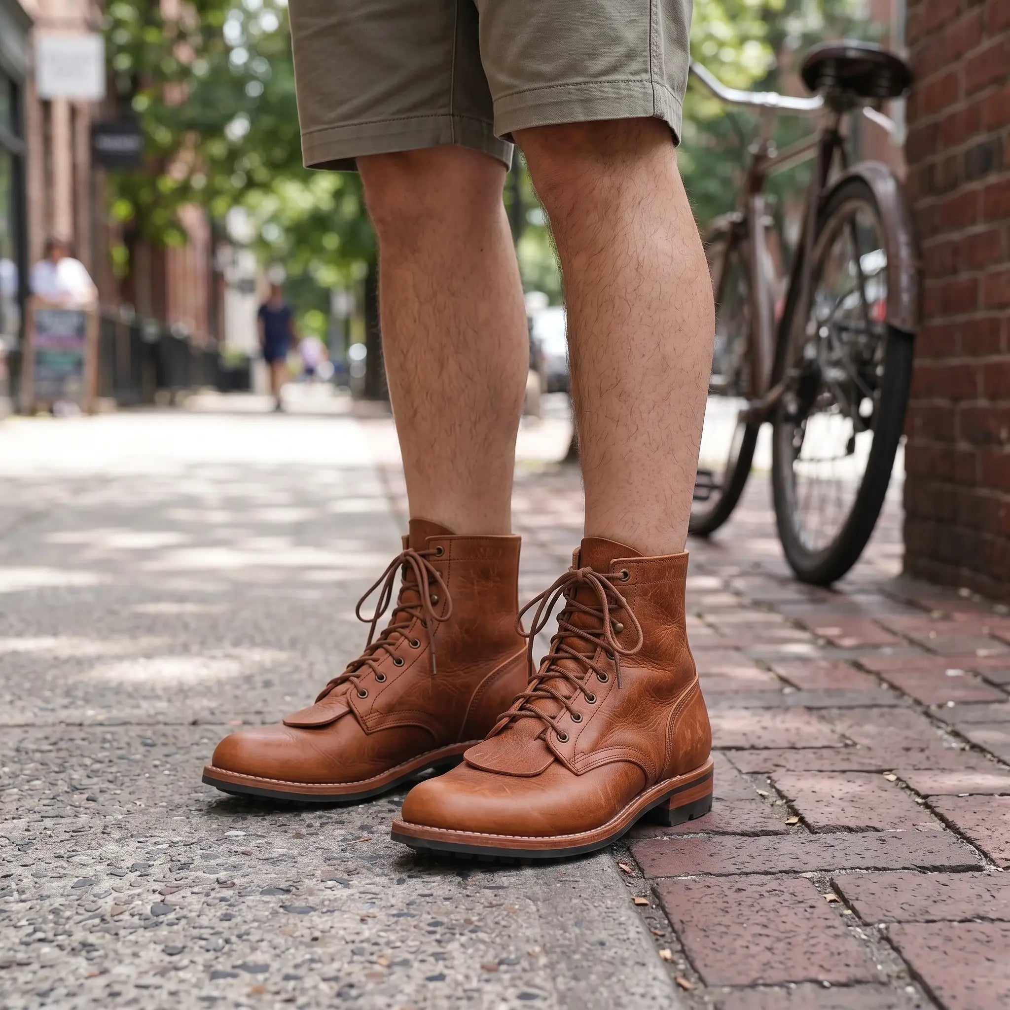 Cognac Pull-Up Leather Boot Kilties - False Tongues — Abbergate