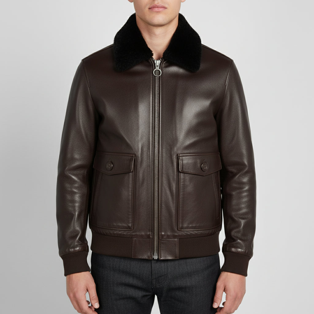 Men's Handmade Bomber Leather Jacket