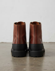 American Full-Grain Leather Men's Shock Absorbing Toe Moto Boots - back-view