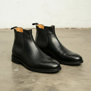 Handcrafted Black Leather Chelsea Boots for Men