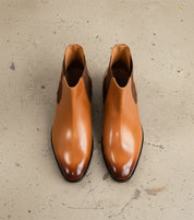Handmade Men's Tan Leather Chelsea Boots