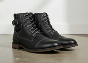 Handcrafted Men's Black Leather Boots