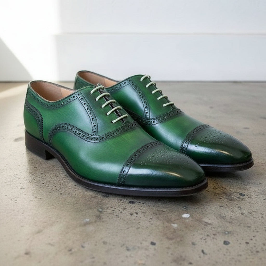 Spectator Green Wedding Shoes for Men Fashion Brogue Shoes