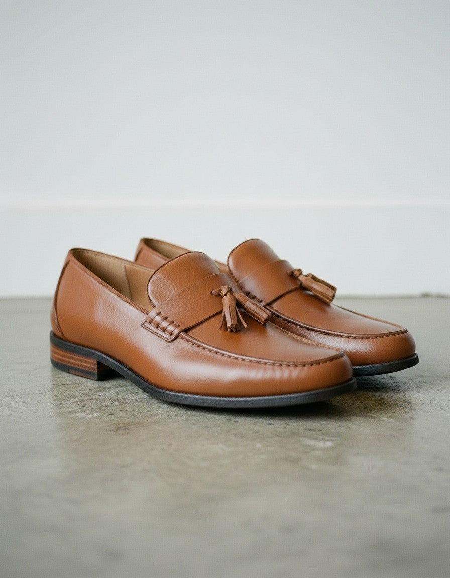 Men's Brown Leather Tassel Loafers