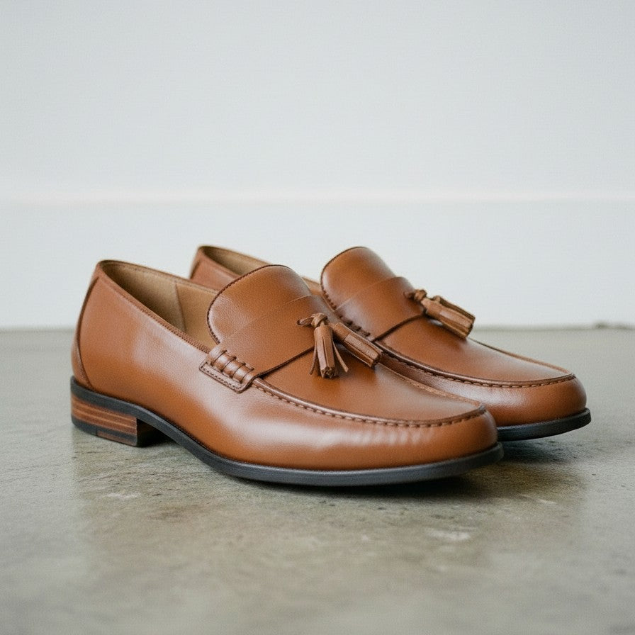 Men's Brown Leather Tassel Loafers