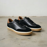 Men's Black Leather and Suede Sneakers