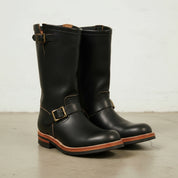 Handcrafted Western Cowboy Boots with Vintage Buckle and Square Heel