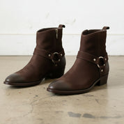 Handmade Mens Brown Suede Ankle Boots, Mens Zipper Boot