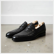 Men's Crocodile Patterned Moccasin Dress Shoes