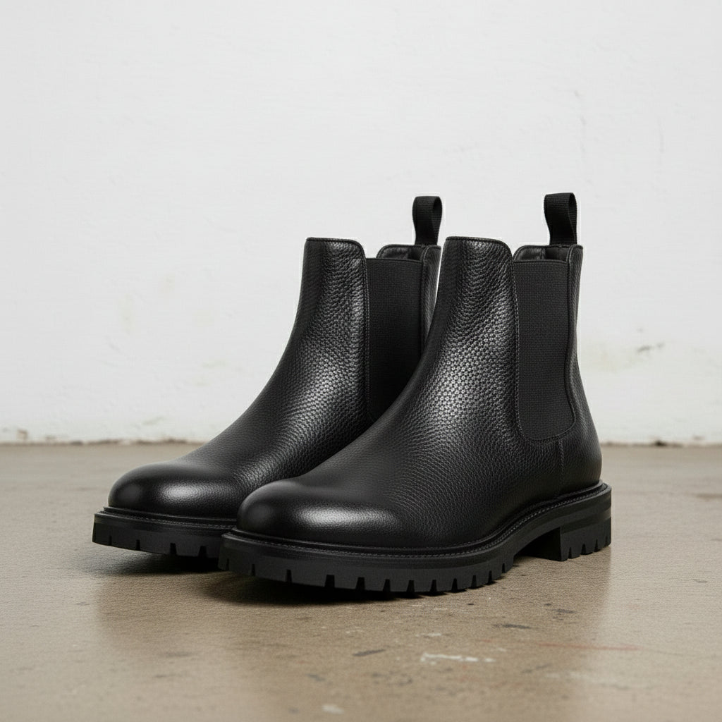 Handmade Men's Cow Premium Leather Ankle Boots