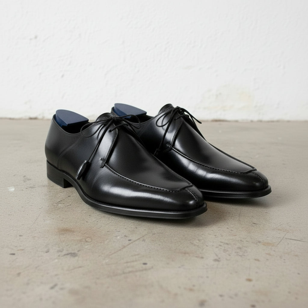 Handcrafted Men's Black Oxford Dress Shoes