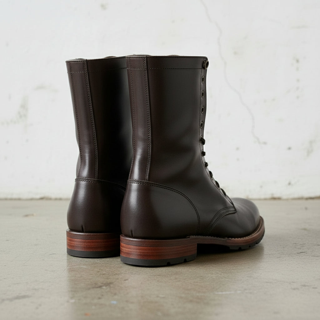 Handcrafted Men's  Leather Lace-Up Ankle Combat Boots