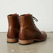 Handcrafted Men's Brown Lace-Up High Ankle Boots